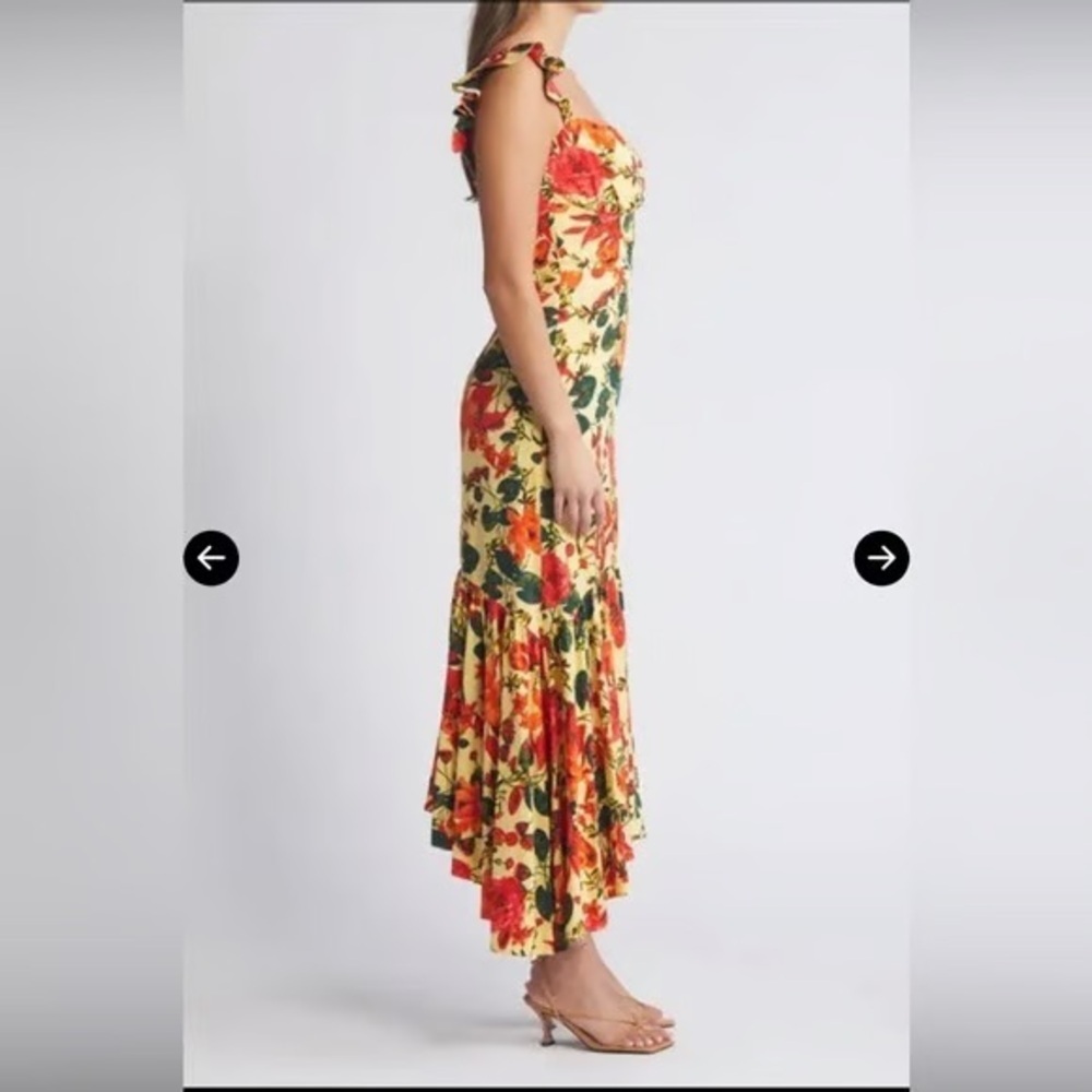 NWT CHELSEA28 Ruffle Midi Dress Layered Floral Ankle Length Boho Cottagecore L - Picture 13 of 15